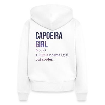Capoeira - Sweat à capuche zippé Premium bio Femme - blanc - Dos - AI Model Female 172 light (172cm)