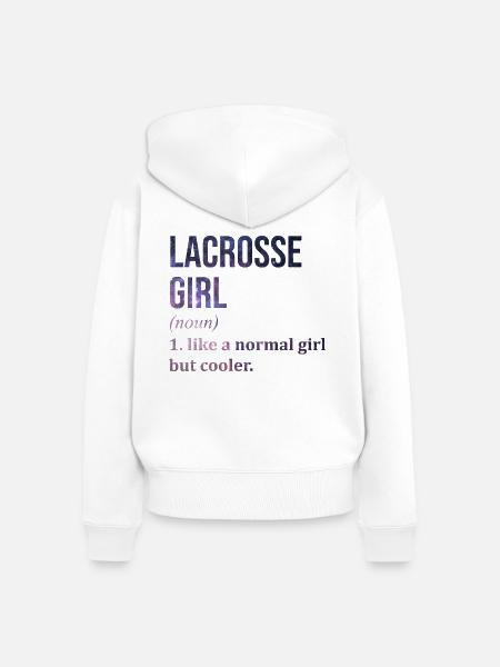 Lacrosse Lacrosse Lacrosse - Frauen Premium Bio Zip Hoodie - Weiß