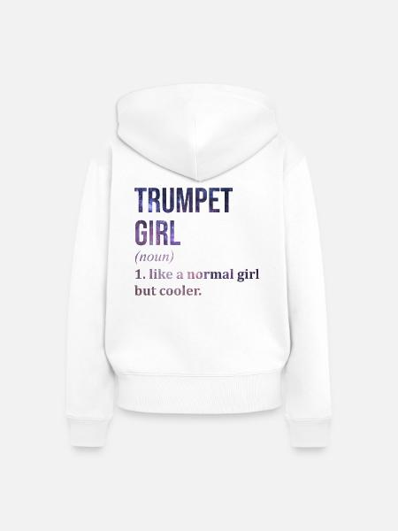 Trompete, Trompete, Trompete - Frauen Premium Bio Zip Hoodie - Weiß