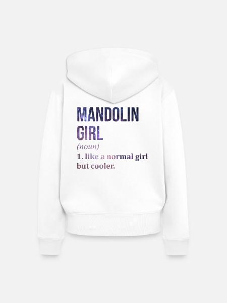Mandolin Mandolin Mandolin - Frauen Premium Bio Zip Hoodie - Weiß