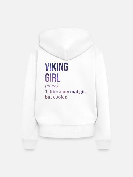 Wikinger, Wikinger, Wikinger, Wikinger - Frauen Premium Bio Zip Hoodie - Weiß