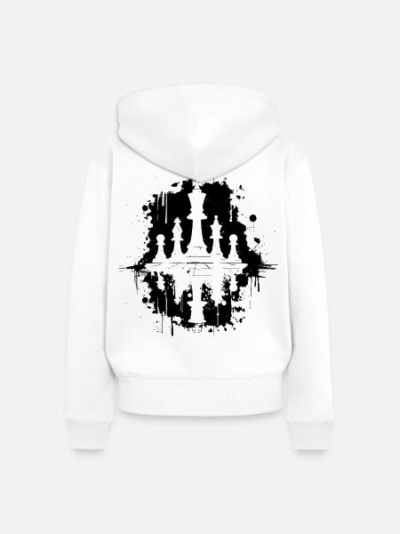 Schachfiguren Streetart - Frauen Premium Bio Zip Hoodie - Weiß