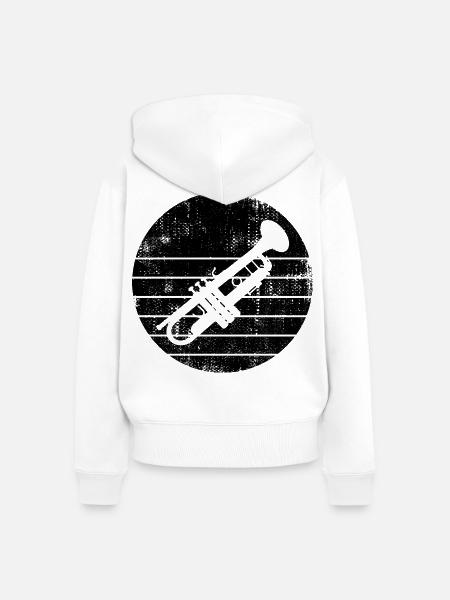 Trompete - Frauen Premium Bio Zip Hoodie - Weiß
