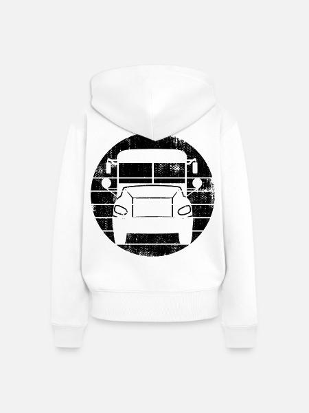 Bus Skizze - Frauen Premium Bio Zip Hoodie - Weiß