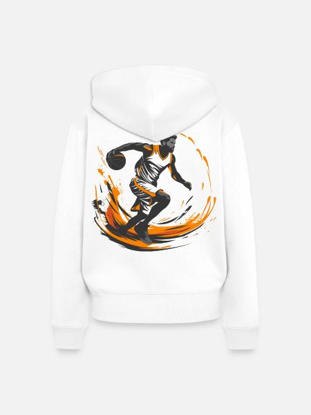 Basketballer - Frauen Premium Bio Zip Hoodie - Weiß
