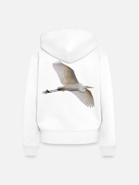 Silberreiher im Flug - Fotografie - Frauen Premium Bio Zip Hoodie - Weiß