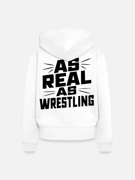 As Real as Wrestling - Frauen Premium Bio Zip Hoodie - Weiß