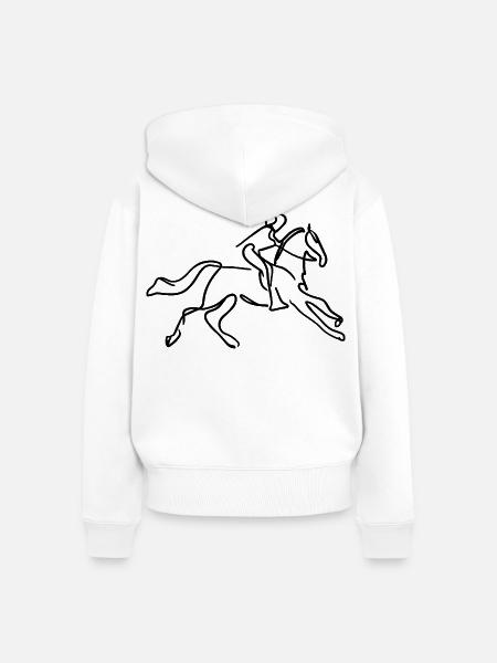 Reiter Skizze - Frauen Premium Bio Zip Hoodie - Weiß