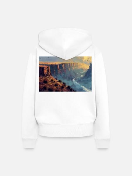 Canyon Landschaft Illustration Poster - Frauen Premium Bio Zip Hoodie - Weiß