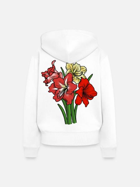 Amaryllis - Frauen Premium Bio Zip Hoodie - Weiß
