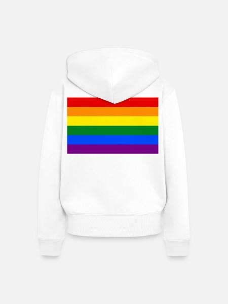Pride Fahne, LGBTQ - Frauen Premium Bio Zip Hoodie - Weiß