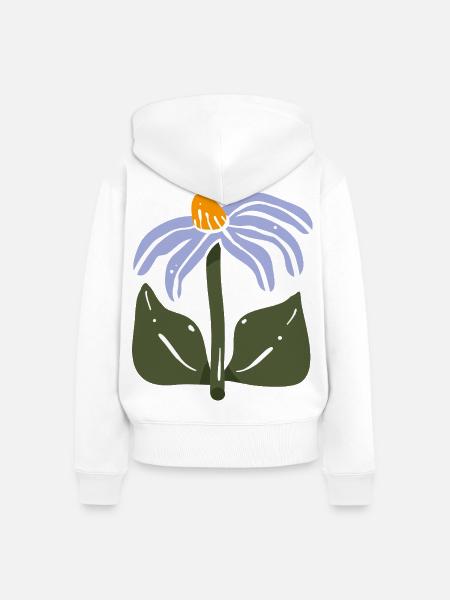Stilisierte Wildblume - Frauen Premium Bio Zip Hoodie - Weiß