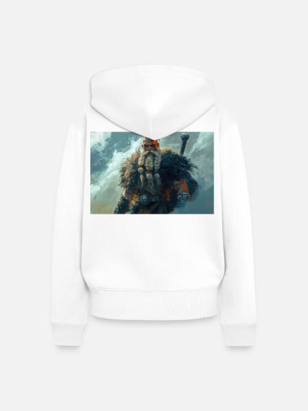 Poster Illustration Wikinger - Frauen Premium Bio Zip Hoodie - Weiß