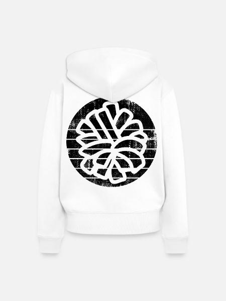 Cheerleader Pompons Skizze - Frauen Premium Bio Zip Hoodie - Weiß