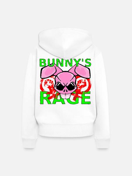 Raging Bunny - Frauen Premium Bio Zip Hoodie - Weiß