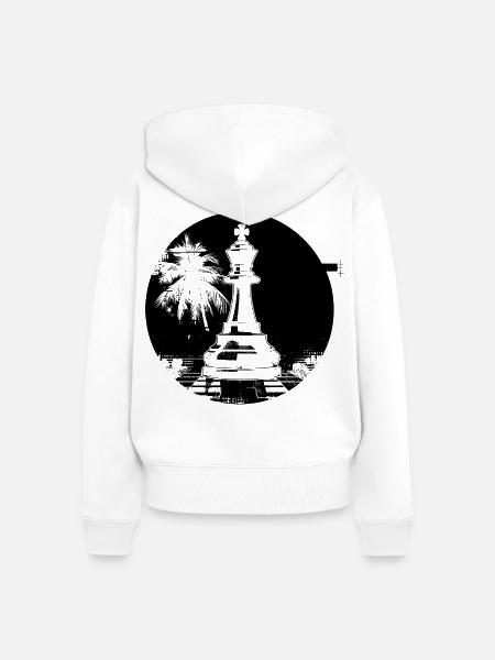 Schachfigur - Frauen Premium Bio Zip Hoodie - Weiß