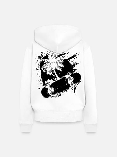 Skateboarding Grafik - Frauen Premium Bio Zip Hoodie - Weiß