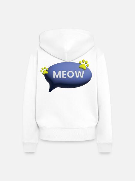 meow cat cute catlove 3d - Frauen Premium Bio Zip Hoodie - Weiß