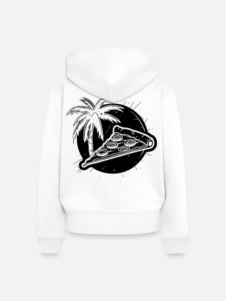 Pizza - Frauen Premium Bio Zip Hoodie - Weiß