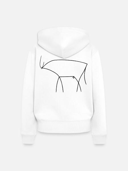 Stier - Frauen Premium Bio Zip Hoodie - Weiß