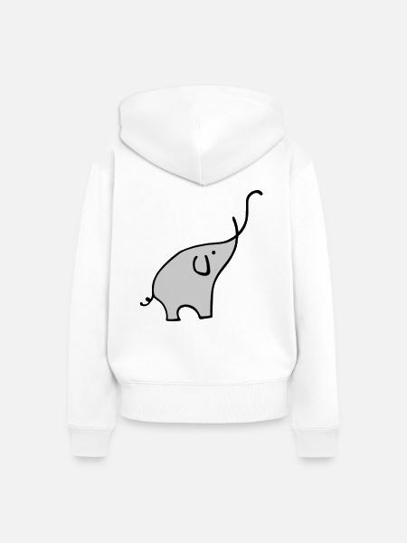 Elephan - Frauen Premium Bio Zip Hoodie - Weiß