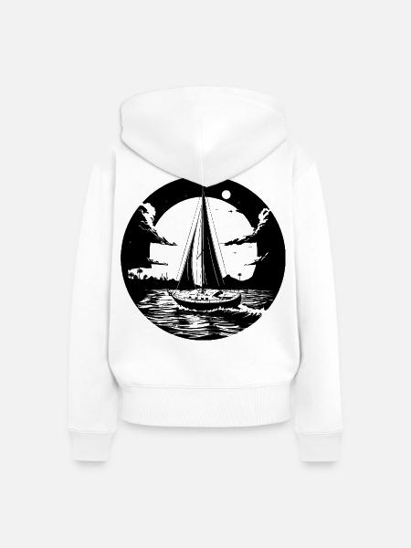 Grafik Segeln - Frauen Premium Bio Zip Hoodie - Weiß