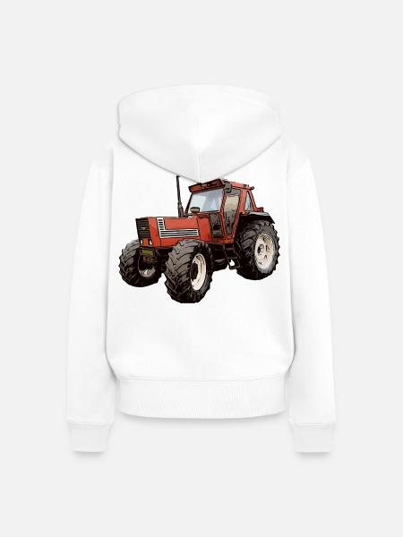 Ackerlegende in Rot - Frauen Premium Bio Zip Hoodie - Weiß