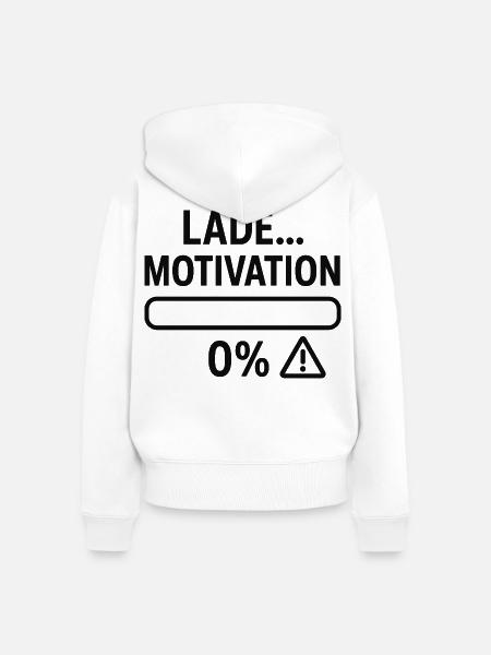 Motivationsbalken auf Null - Frauen Premium Bio Zip Hoodie - Weiß