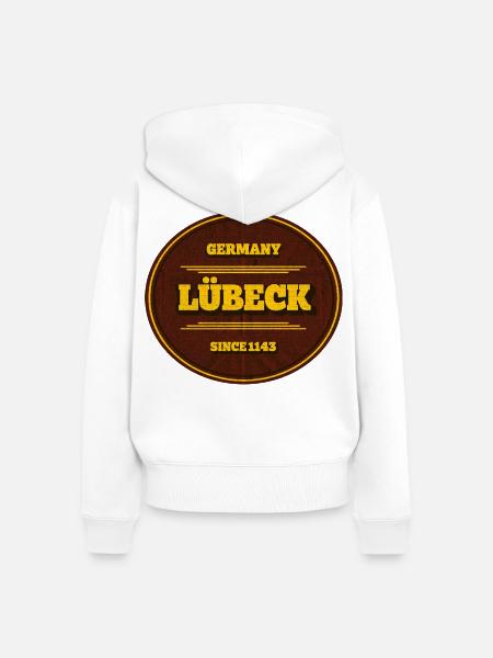 Lübeck Siegel Seit 1143 - Frauen Premium Bio Zip Hoodie - Weiß