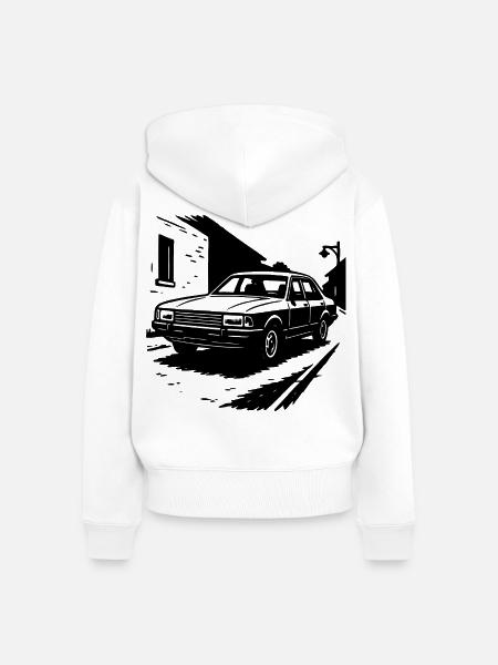 Straßenkreuzer Deluxe - Frauen Premium Bio Zip Hoodie - Weiß