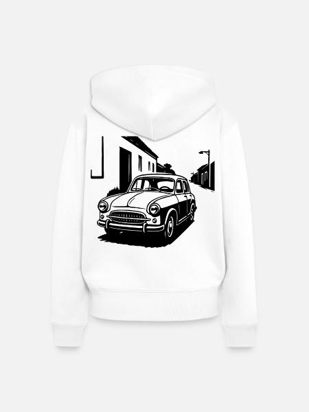 Wirtschaftswunder-Klassiker - Frauen Premium Bio Zip Hoodie - Weiß