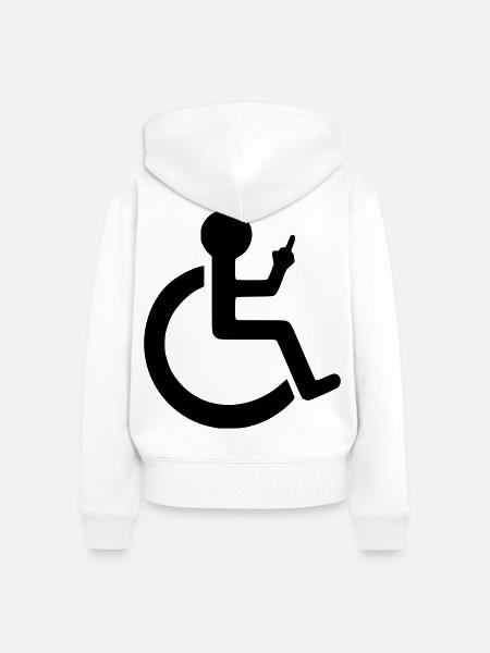 Rollstuhlfahrer äußern ihre Meinung # - Frauen Premium Bio Zip Hoodie - Weiß