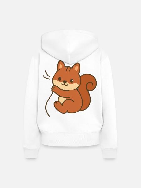 Kuschel-Eichhörnchen - Frauen Premium Bio Zip Hoodie - Weiß