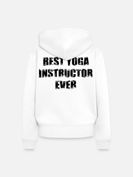 Bester Yoga Trainer - Frauen Premium Bio Zip Hoodie - Weiß