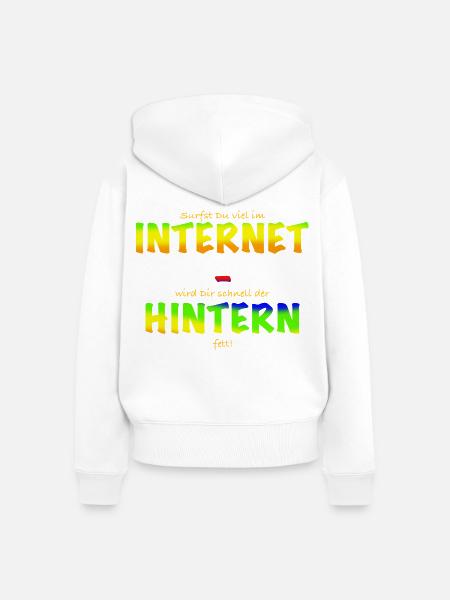 Internet Hintern - Frauen Premium Bio Zip Hoodie - Weiß