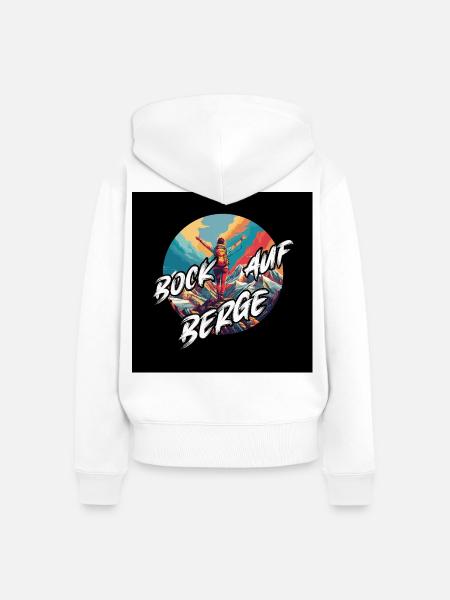 Bock auf Berge Kreisdesign - Frauen Premium Bio Zip Hoodie - Weiß