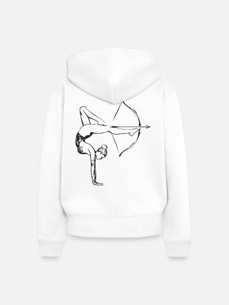 Ziel im Gleichgewicht - Frauen Premium Bio Zip Hoodie - Weiß
