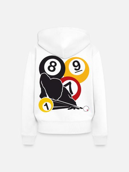 Billard-Fokus - Frauen Premium Bio Zip Hoodie - Weiß
