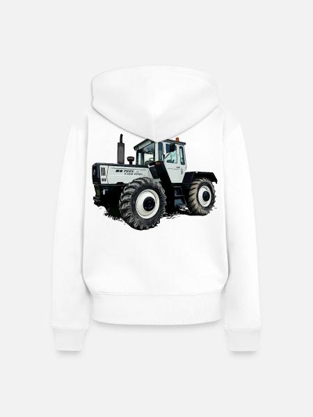 Ackerlegende in Grau - Frauen Premium Bio Zip Hoodie - Weiß