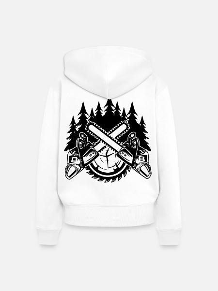 Motorsägen - Frauen Premium Bio Zip Hoodie - Weiß