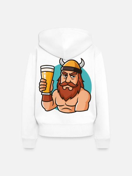 Viking Brewmaster - Frauen Premium Bio Zip Hoodie - Weiß