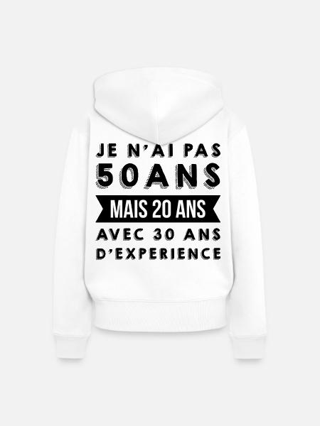 Top mit 50 Jahren - Frauen Premium Bio Zip Hoodie - Weiß