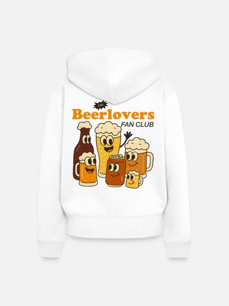 Bierliebhaber Karikatur Design - Frauen Premium Bio Zip Hoodie - Weiß