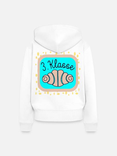 SCHULKIND FRANZBRÖTCHEN DRITTKLÄSSLER - Frauen Premium Bio Zip Hoodie - Weiß