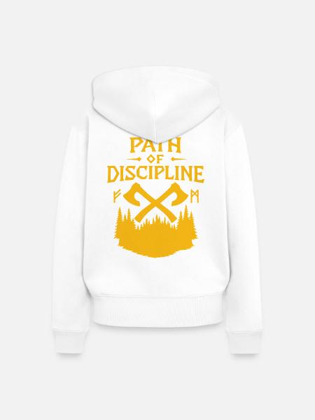 Weg der Disziplin Motivational Design - Frauen Premium Bio Zip Hoodie - Weiß