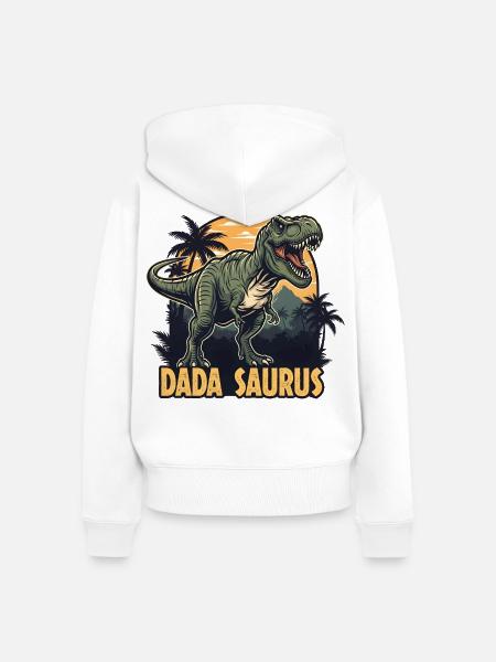 Dada Saurus T-Rex Illustration - Frauen Premium Bio Zip Hoodie - Weiß