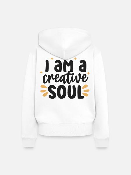 Creative Soul Inspirierendes Zitat - Frauen Premium Bio Zip Hoodie - Weiß