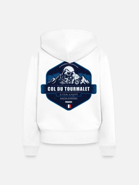 Col du Tourmalet , Pyrenäen , Frankreich - Frauen Premium Bio Zip Hoodie - Weiß