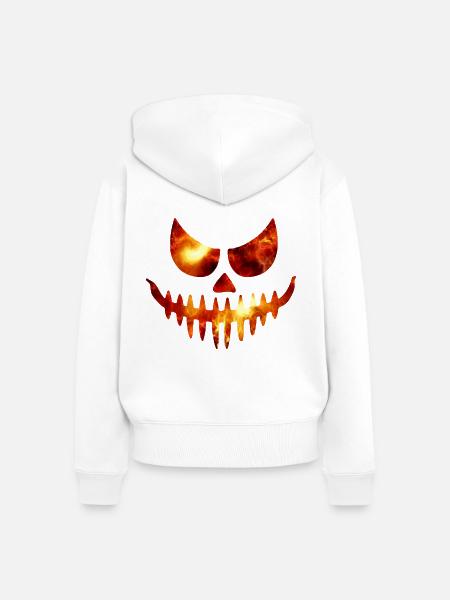 Flame Pumpkin – Brenne, wenn du kannst - Frauen Premium Bio Zip Hoodie - Weiß