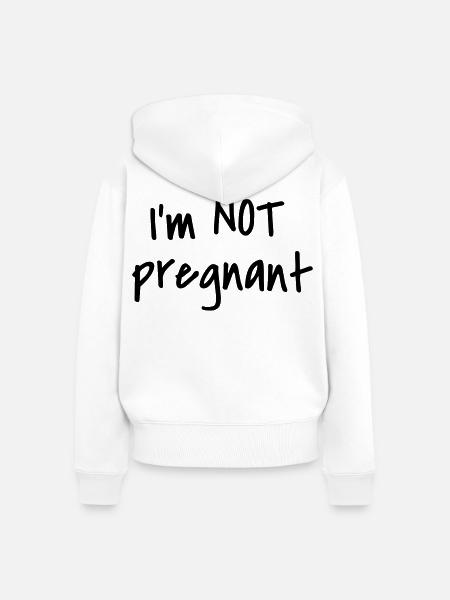 I'm not pregnant - Frauen Premium Bio Zip Hoodie - Weiß